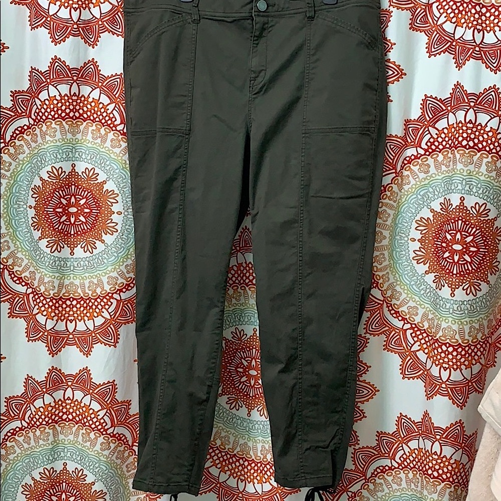 Lane Bryant Crop Lace Up Military Ponte Chinos